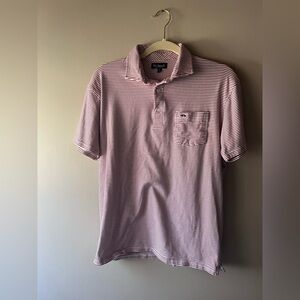 Fish Hippie Striped Pocket Polo in Burgundy and White - Men's Short Sleeve